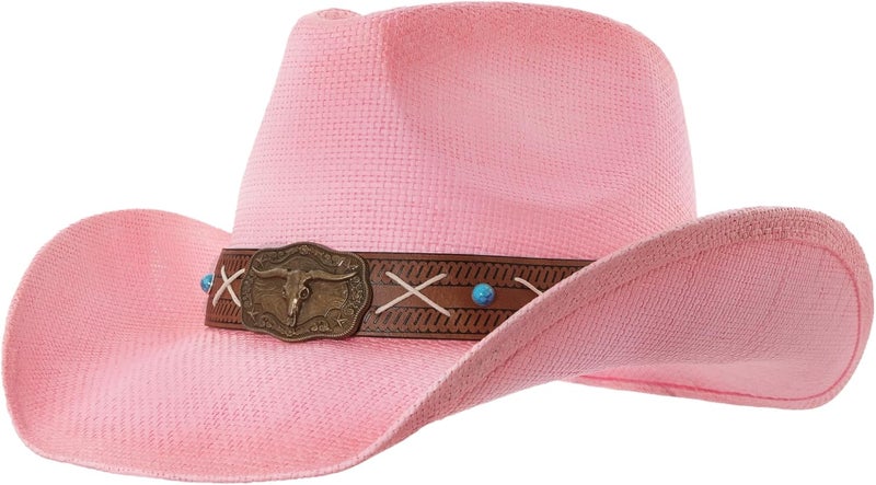 grinderPUNCH Western Outback Cowboy Hat Men's Women's Style Classic Straw Western Cowgirl Hat - Image 1